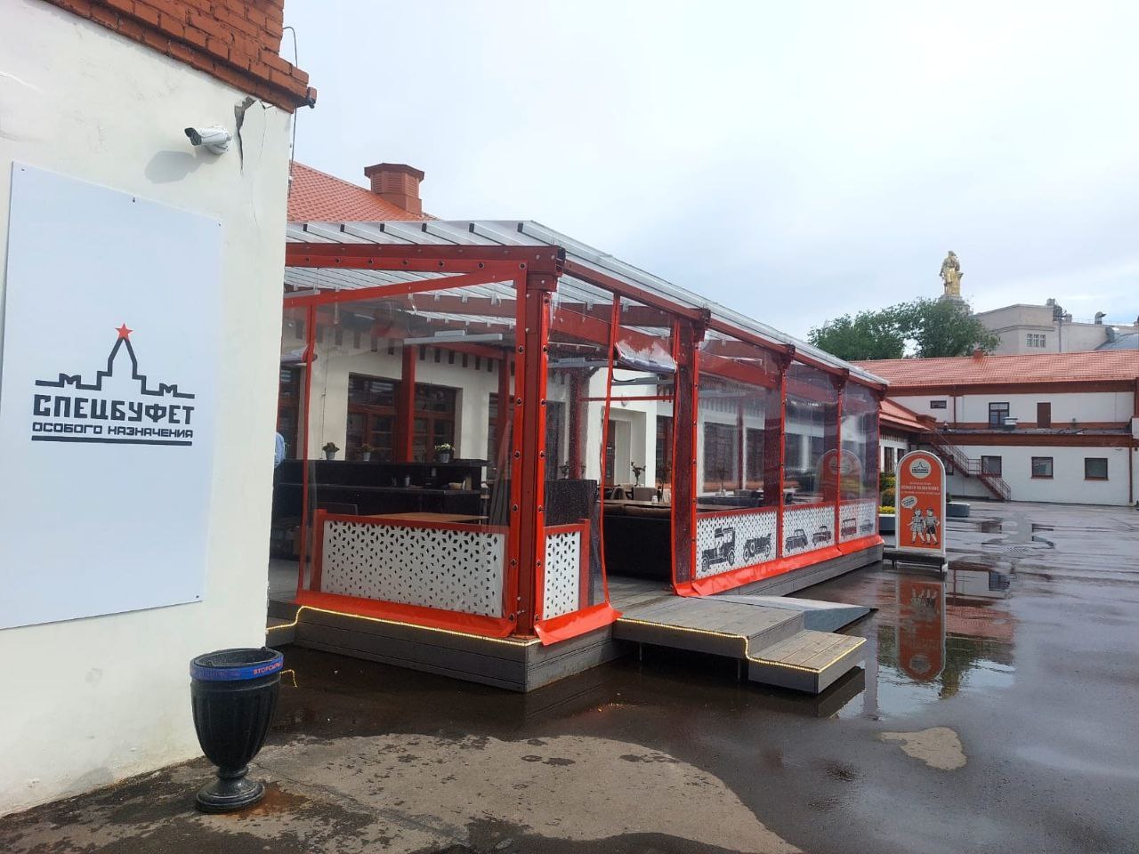 ПВХ шторы для летней террасы кафе в Солнечногорске